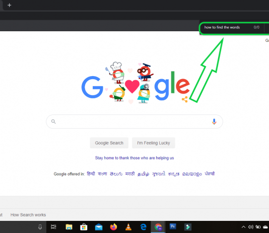 how to search for a word on a web page chrome